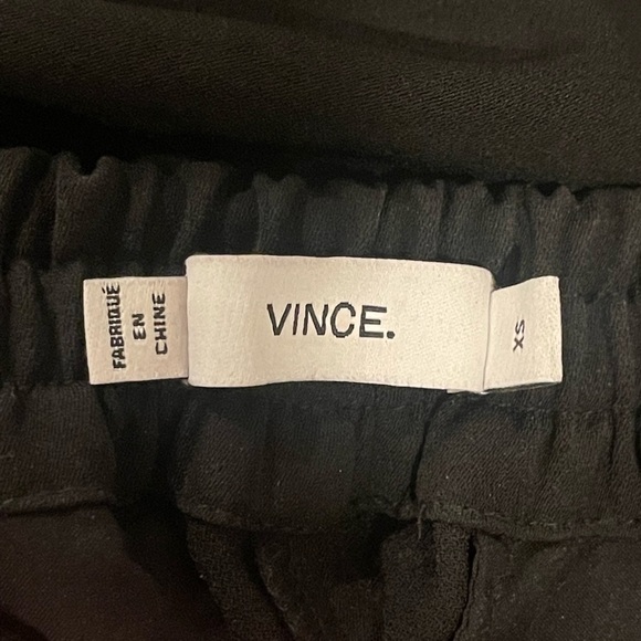 Vince. Black Relaxed Satin Pipe Trousers size XS - Picture 9 of 12
